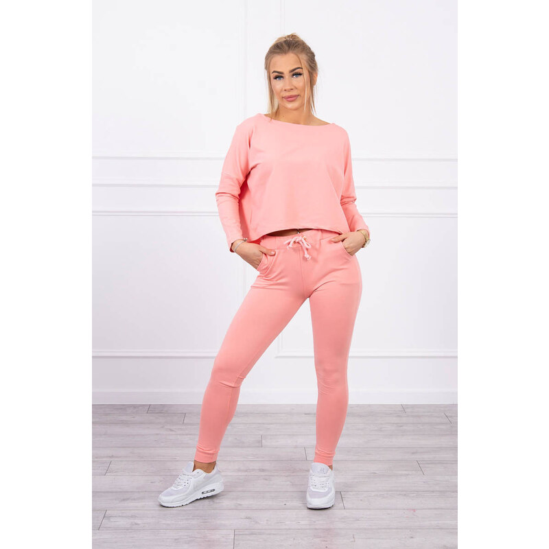 MladaModa Tepláková souprava s oversize halenkou model 9091 meruňková 60266391