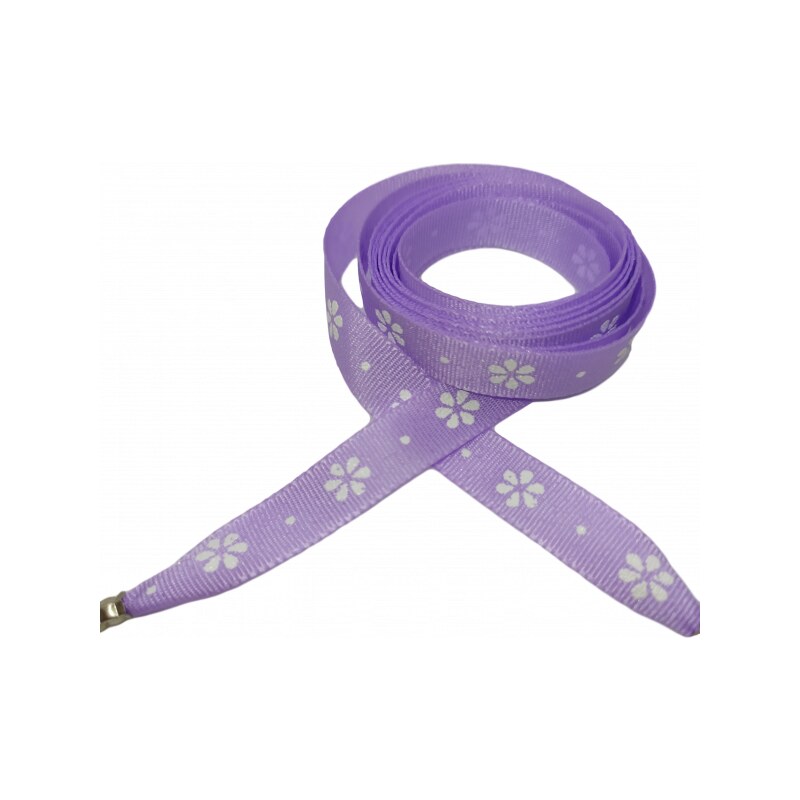 Módní tkaničky - fialové s květy kvfi002