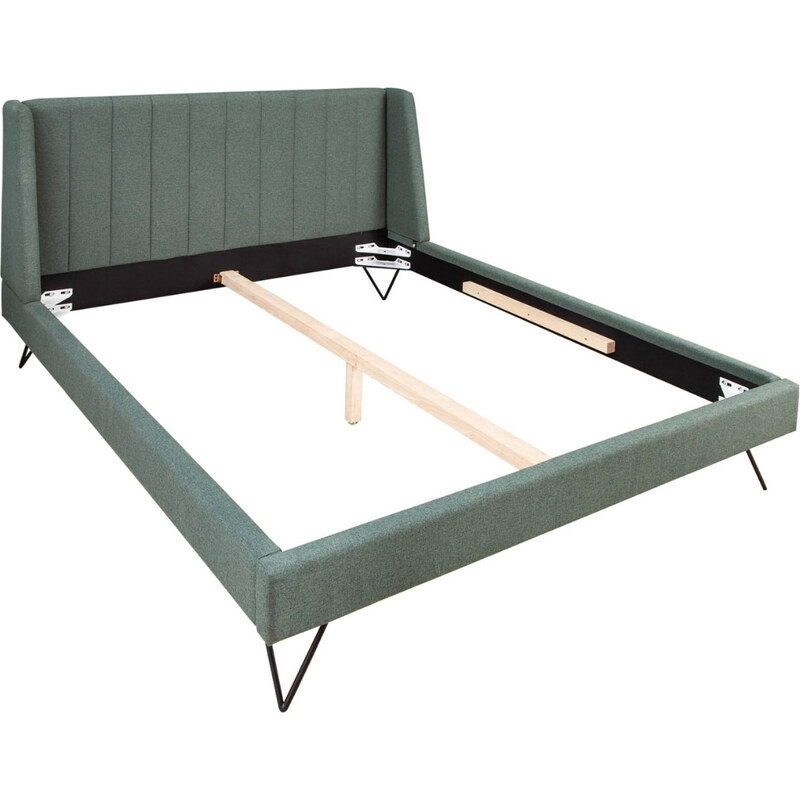 Moebel Living Zelená látková postel Josie 160 x 200 cm