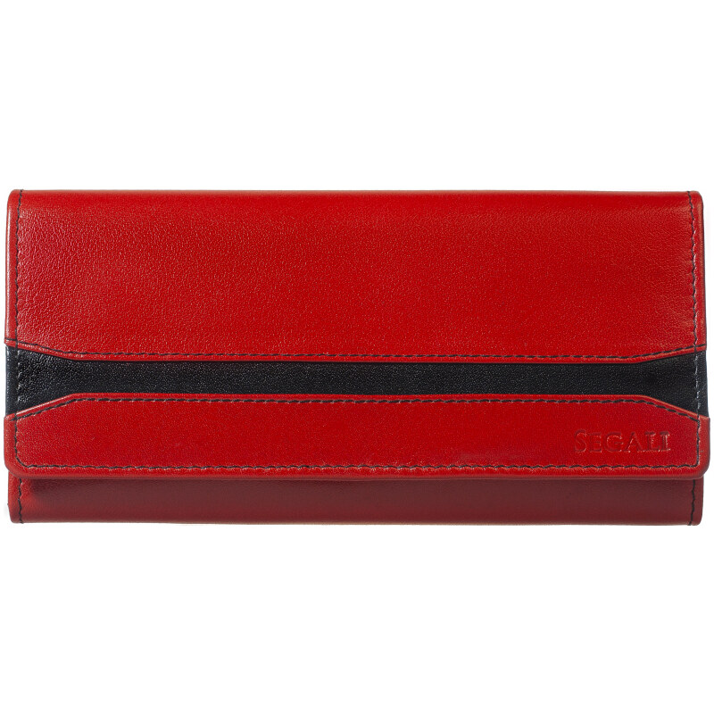 Dámská peněženka kožená SEGALI 2025 A červená/černá