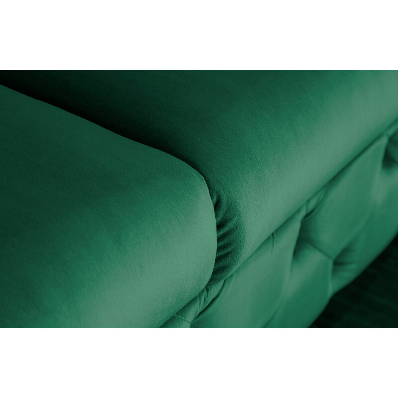 Moebel Living Zelená sametová třímístná pohovka Bono 240 cm