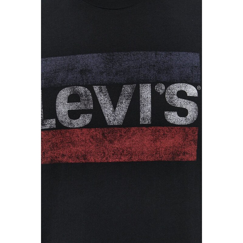 Tričko Levi's pánské, černá barva, s potiskem, 39636.0050-Blacks