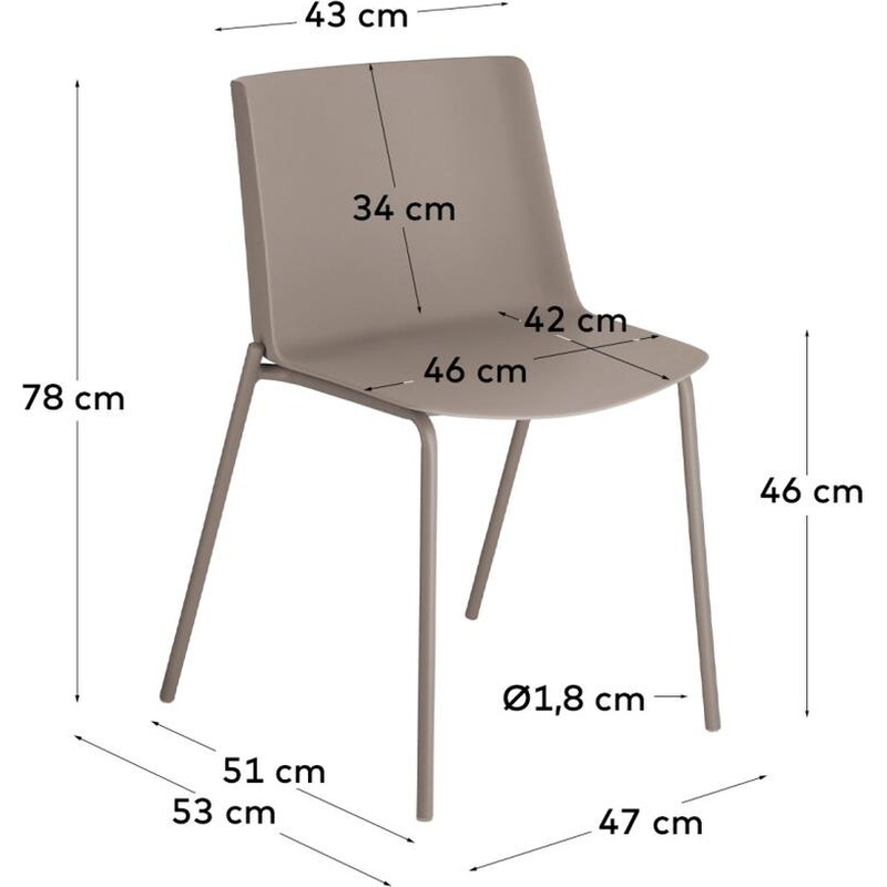 Hnědá plastová jídelní židle Kave Home Hannia