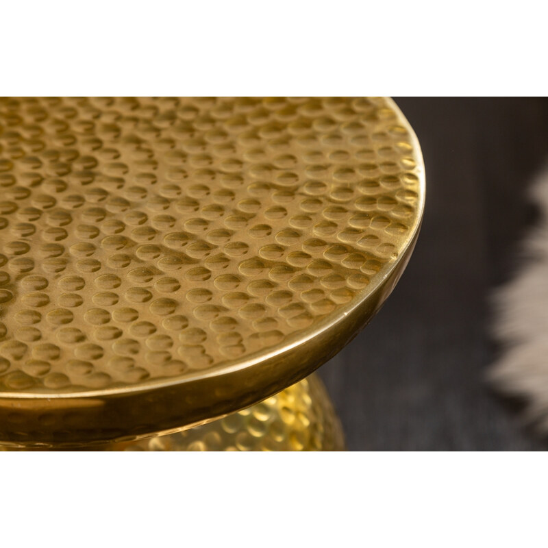 Moebel Living Zlatý kovový odkládací stolek Keira 36 cm