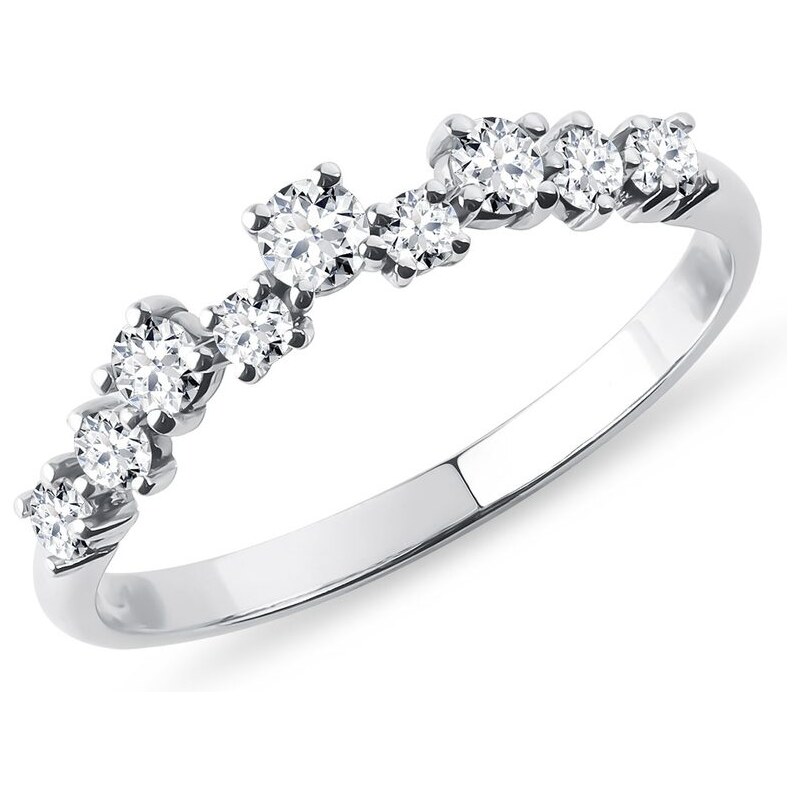 Moderní diamantový prsten z bílého zlata KLENOTA K0321012