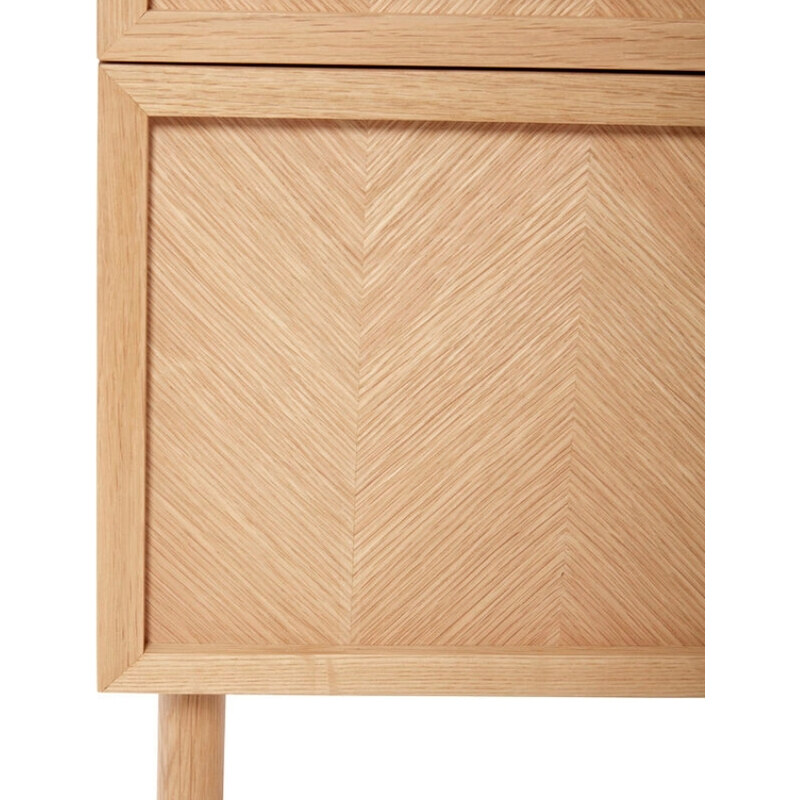 Dubový noční stolek Hübsch Herringbone 40 x 30 cm
