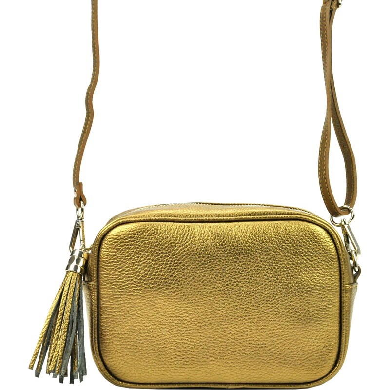 Kožená crossbody kabelka Patrizia Piu 01-067N-01 zlatá