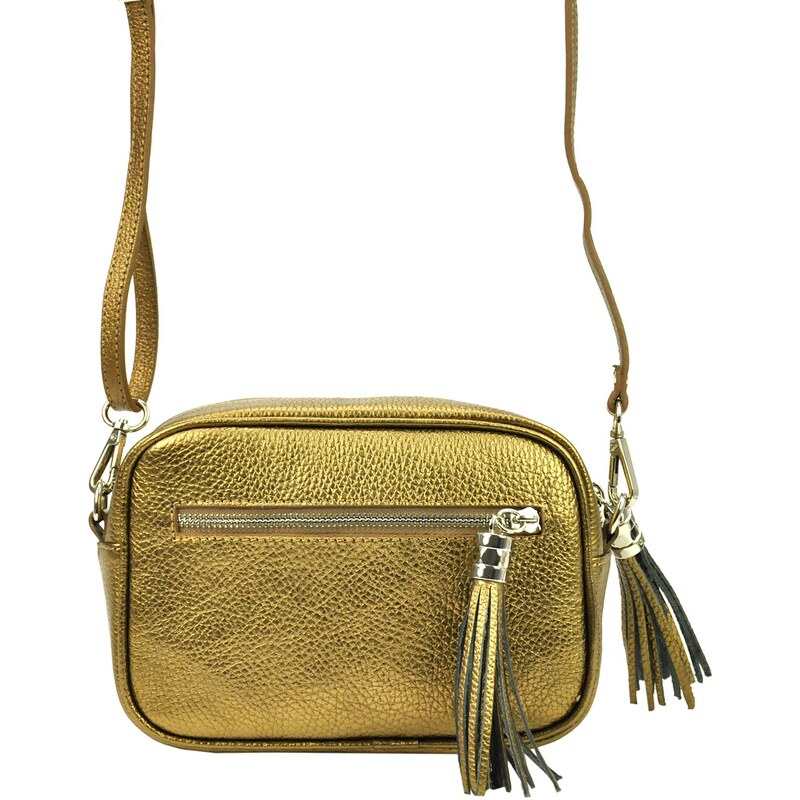 Kožená crossbody kabelka Patrizia Piu 01-067N-01 zlatá