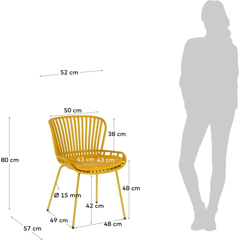 Hořčicově žlutá plastová jídelní židle Kave Home Surpik