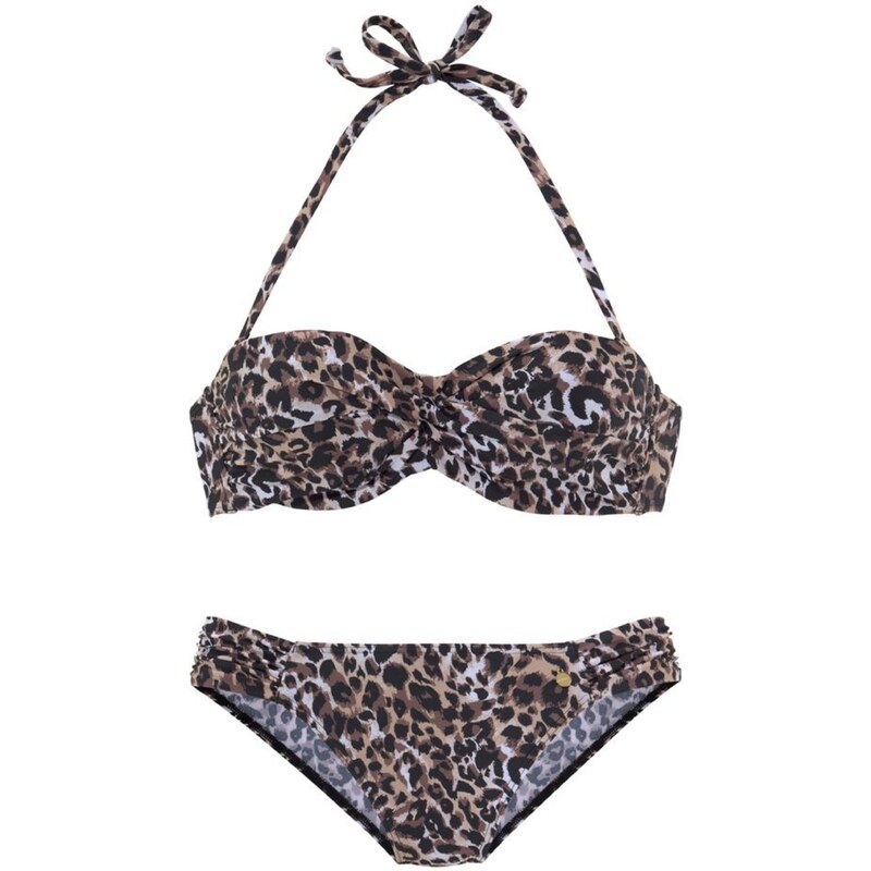 LASCANA Bikiny hnědá / černá / přírodní bílá
