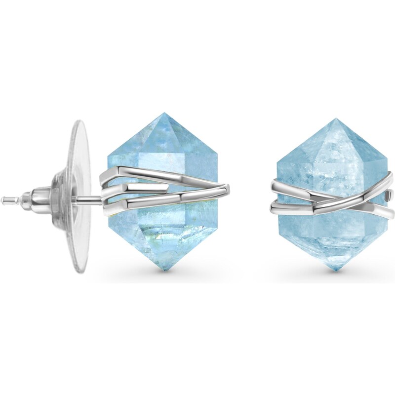 Royal Exklusive Emporial stříbrné náušnice GU-DR16863E-SILVER-AQUAMARINE