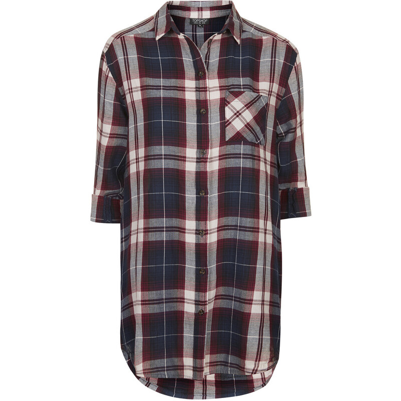 Topshop Oversized Checked Shirt