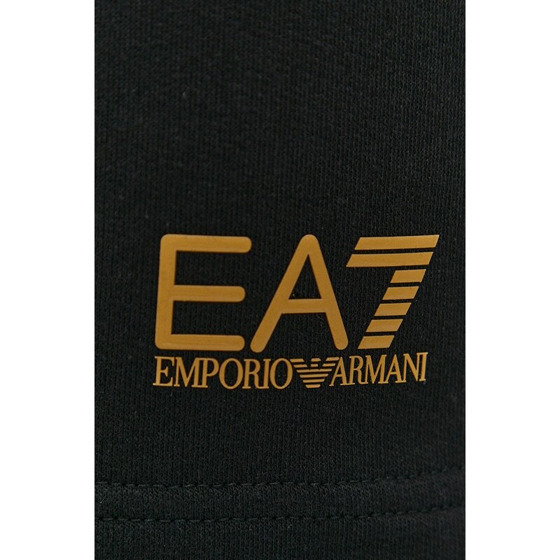 Bavlněné šortky EA7 Emporio Armani černá barva