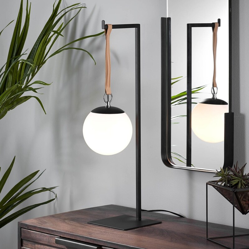 Bílá plastová stolní lampa Kave Home Monteiro