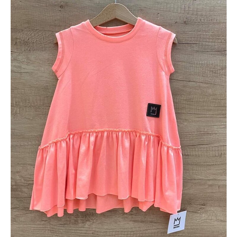 Dívčí oversize šaty neonově oranžové