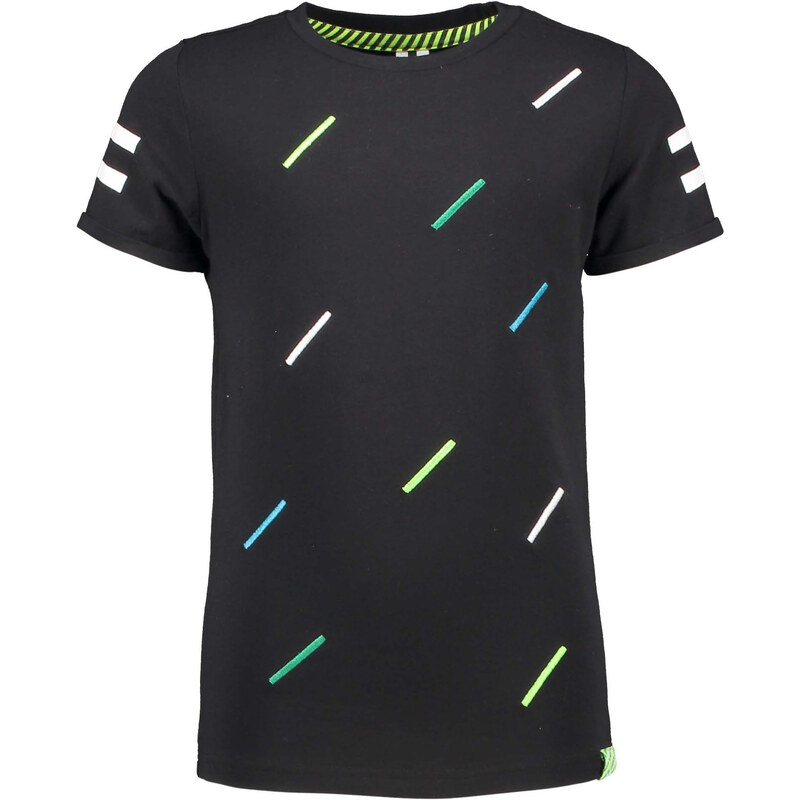 B-nosy Chlapecké tričko černé s neonovými nášivkami