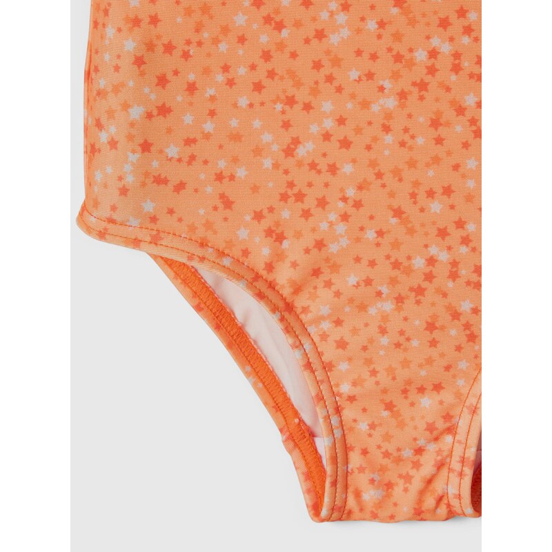 Oranžové holčičí vzorované jednodílné plavky name it Felisia - unisex