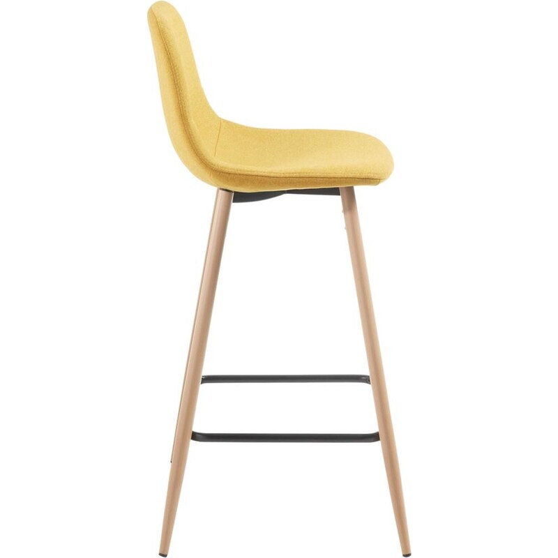 Hořčicově žlutá látková barová židle Kave Home Nolite 65 cm