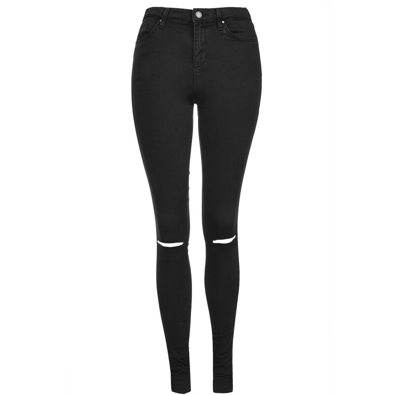 Topshop TALL MOTO Black Ripped Leigh Jeans