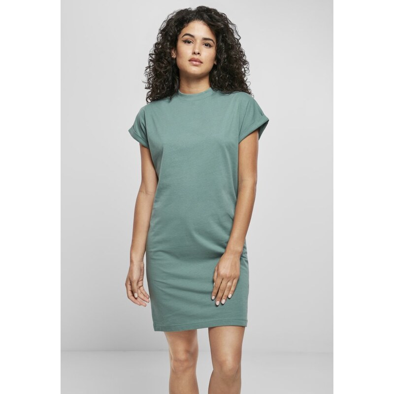 Šaty Urban Classics Ladies Organic Cotton Cut On Sleeve Tee Dress - paleleaf