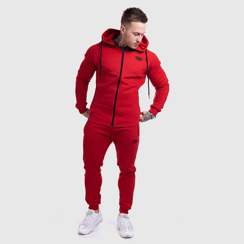 Jogger tepláky Iron Aesthetics Round, červené