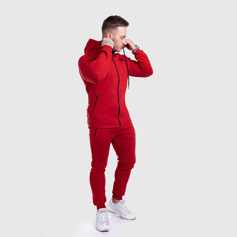 Jogger tepláky Iron Aesthetics Round, červené