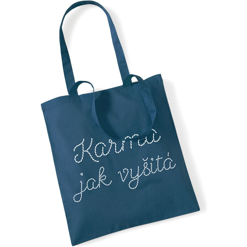 Klokart Design Hero - látková taška Karma jak vyšitá - Univerzální / Unisex / Tmavě modrá