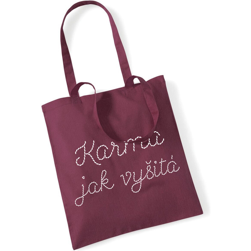 Klokart Design Hero - látková taška Karma jak vyšitá - Univerzální / Unisex / Burgundy (vínová)