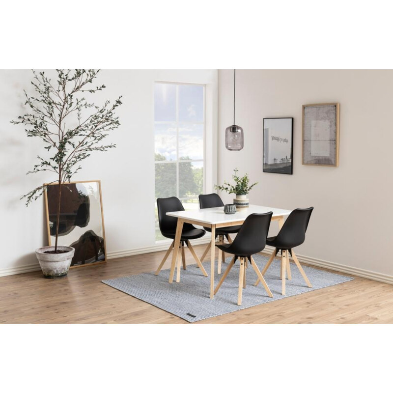 Scandi Bílý dřevěný jídelní stůl Corby 120x80 cm