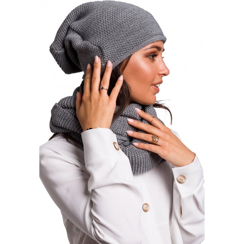 BeWear BK044 Slouchy čepice - šedá 60509753