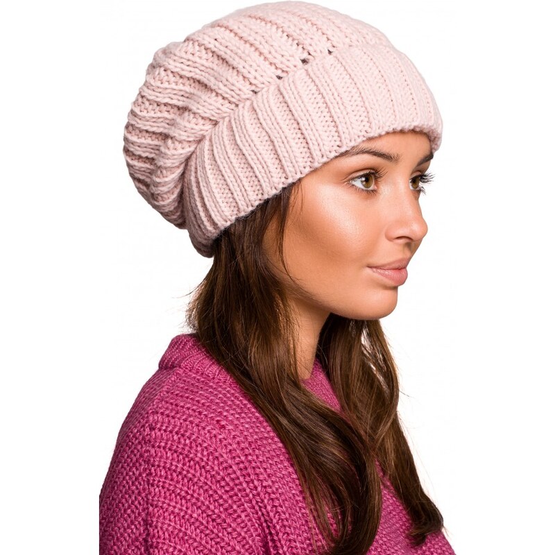 model 18002948 Žebrovaná pletená čepice růžová - BeWear