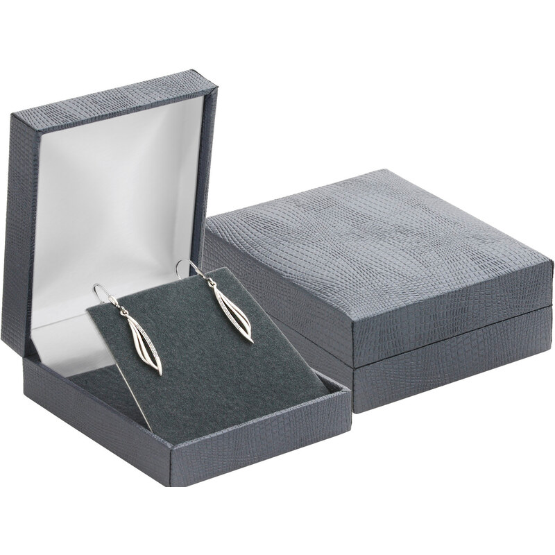 JKBOX Luxusní koženková černá krabička na malou sadu šperků IK033