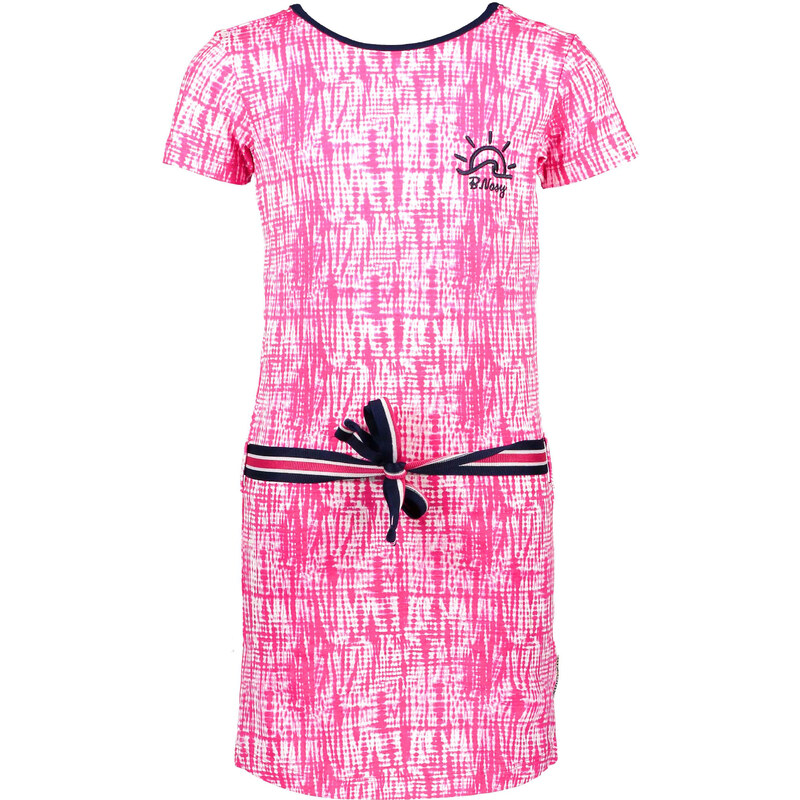B-nosy Dívčí strečové šaty s růžovým batikem