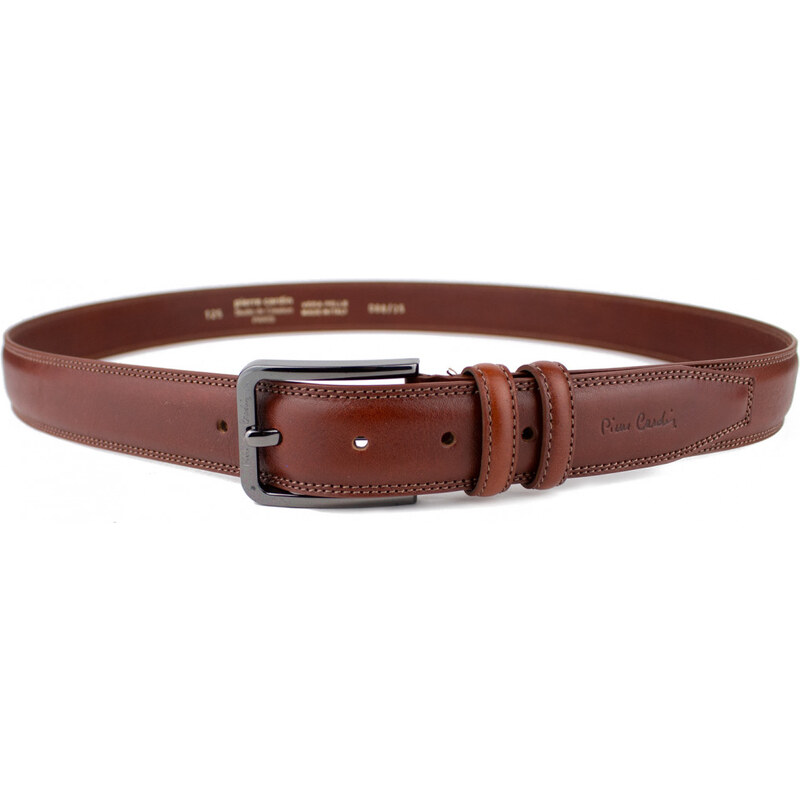 PIERRE CARDIN Pánský kožený pásek PC 088 Hnědá 115 cm