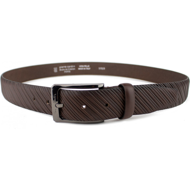 PIERRE CARDIN Pánský kožený pásek PC 9009 Tmavě hnědá 100 cm
