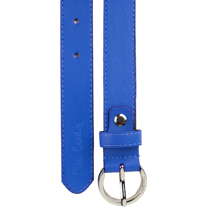 PIERRE CARDIN Dámský kožený pásek PC 8014/25 Modrá 105 cm