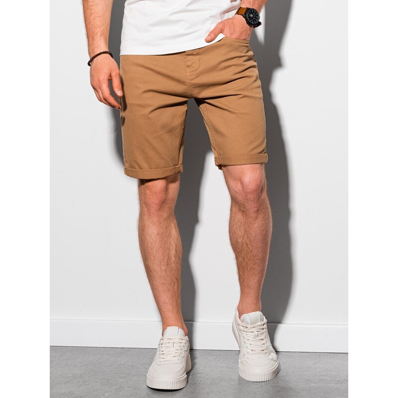 Ombre Clothing Pánské šortky CHINO - velbloudí V17 OM-SRDS-0103