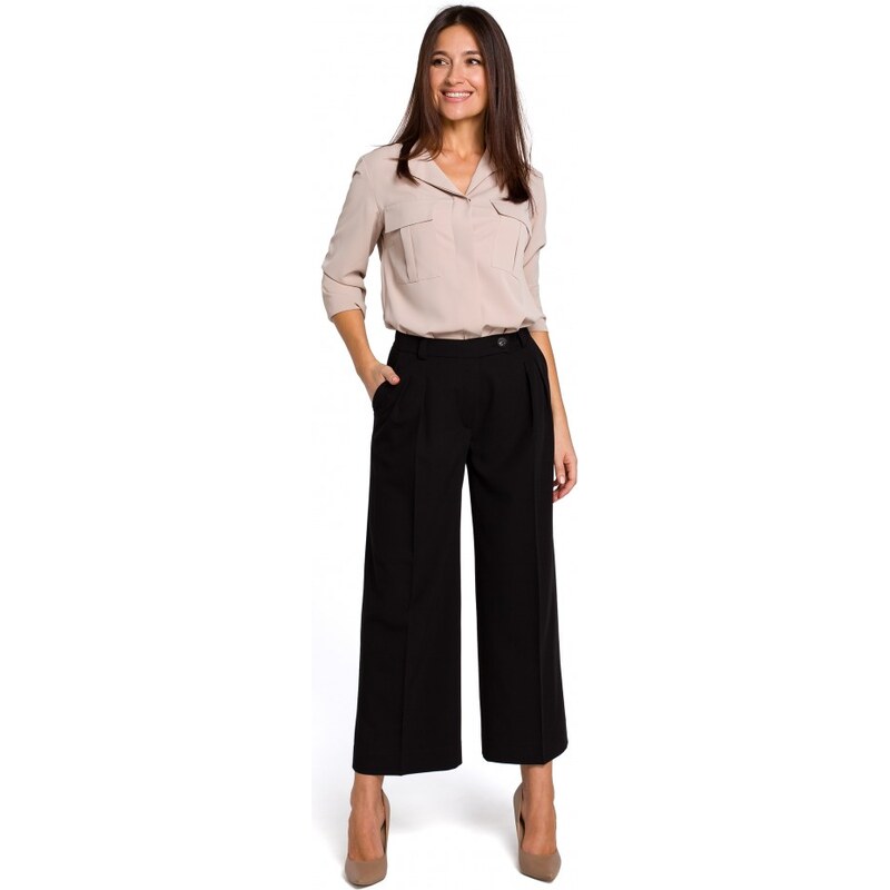 STYLOVE S139 Dámské kalhoty Cullotes - černé