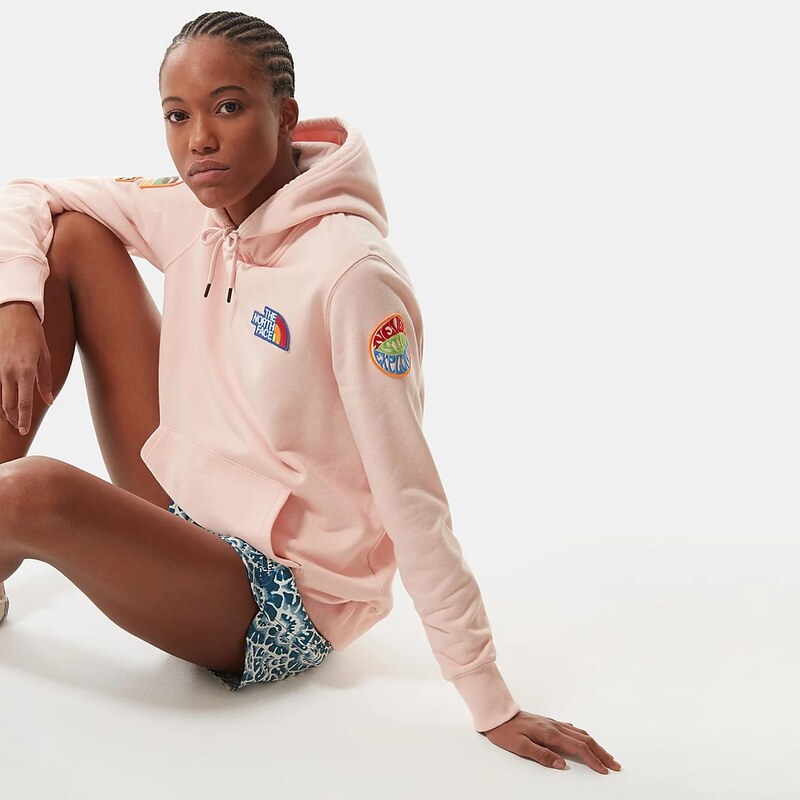 The North Face Women s Novelty Patch Pullover Hoodie Evening Sand Pink NF0A5A4AUBF GLAMI.cz