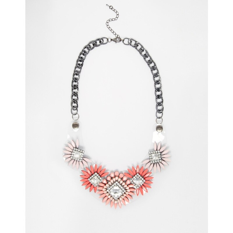Love Rocks Five Flower Collar Necklace - Orange