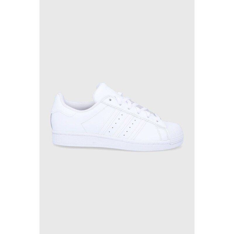 Sneakers boty adidas Originals Superstar bílá barva, na plochém podpatku, FV3285