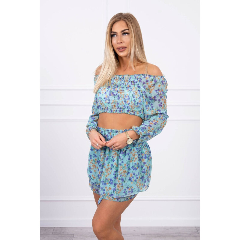 MladaModa Souprava sukně a topu s květinovým vzorem model 9288 60706758