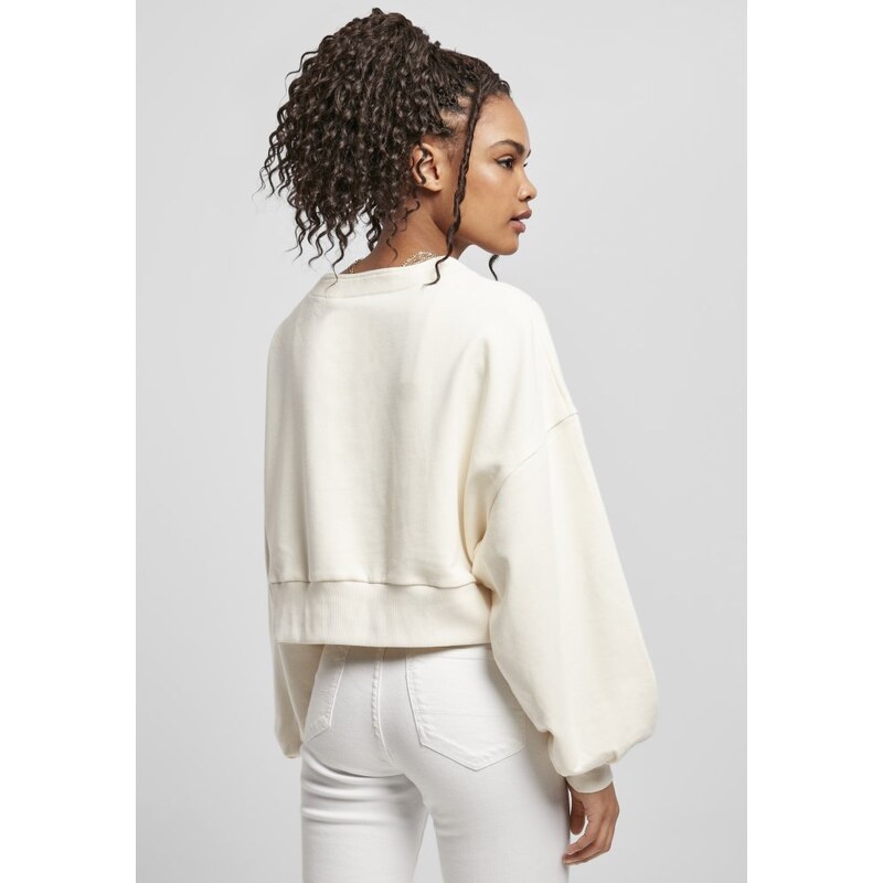 URBAN CLASSICS Ladies Organic Oversized Short Terry Cardigan - whitesand