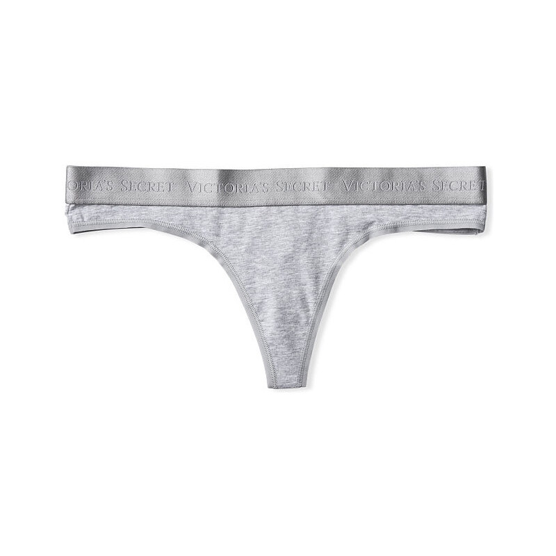 Victorias secret tanga kalhotky bavlněné Cotton Stretch šedé