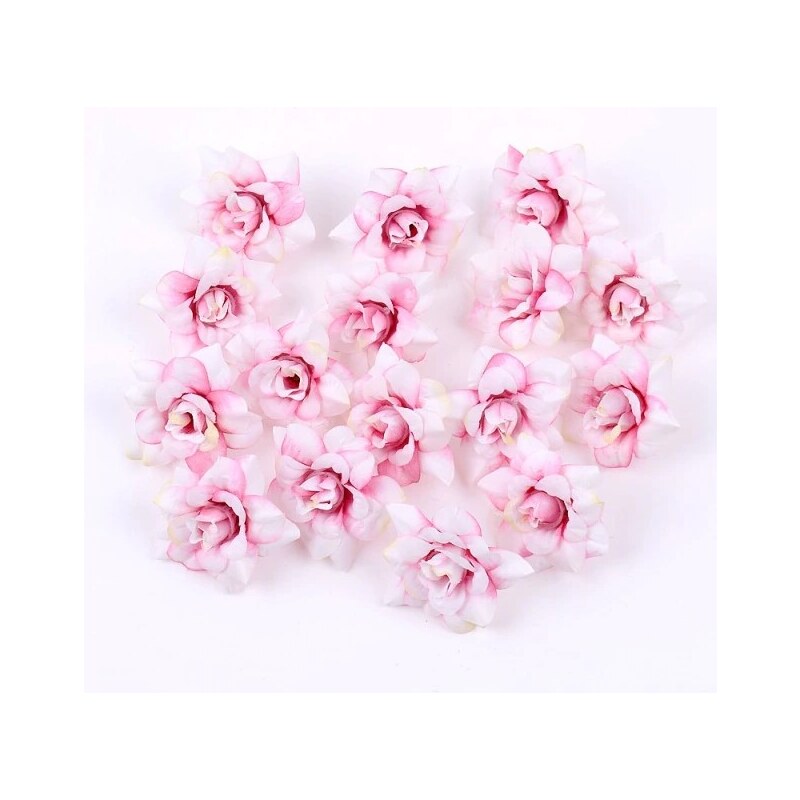 BRIMOON Květ růže bílo-růžový světlý