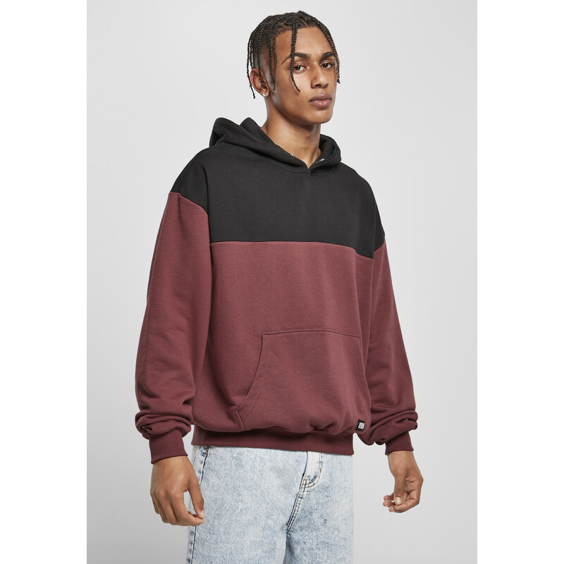 Urban Classics Upper Block Hoody cherry/blk
