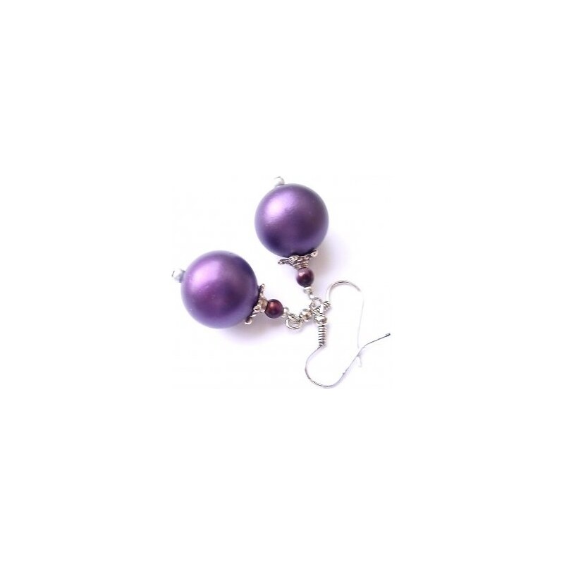 Náušnice fialové perly