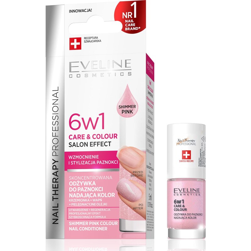 Eveline cosmetics NAIL THERAPY PROFESSIONAL Vyživující barevný lak na nehty 6v1 5 ml