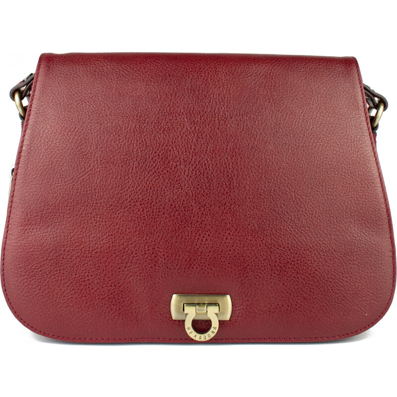 HEXAGONA Francouzská kožená kabelka crossbody Lormont Červená 60724480