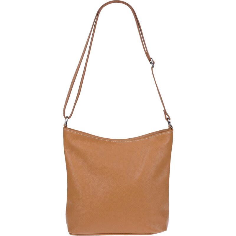 Hnědá kožená italská crossbody kabelka Ebe Camel NovaKabelka.cz
